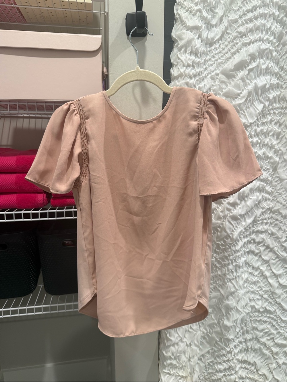 Ann Taylor Dusty Rose Puff Sleeve Blouse